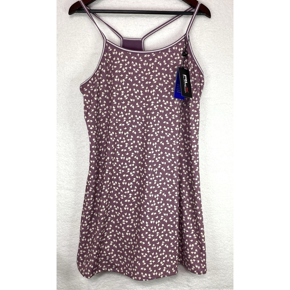 RLX Ralph Lauren Purple Geometric Print‎ Performance Tennis Golf Dress Womens XL